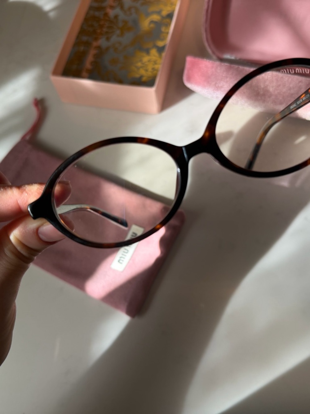 Authentic Miu Miu SMU04Z Round Eyeglasses Tortoise Made in Italy